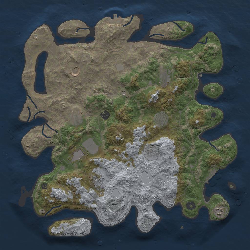 Rust Map: Procedural Map, Size: 4096, Seed: 190167749, 19 Monuments
