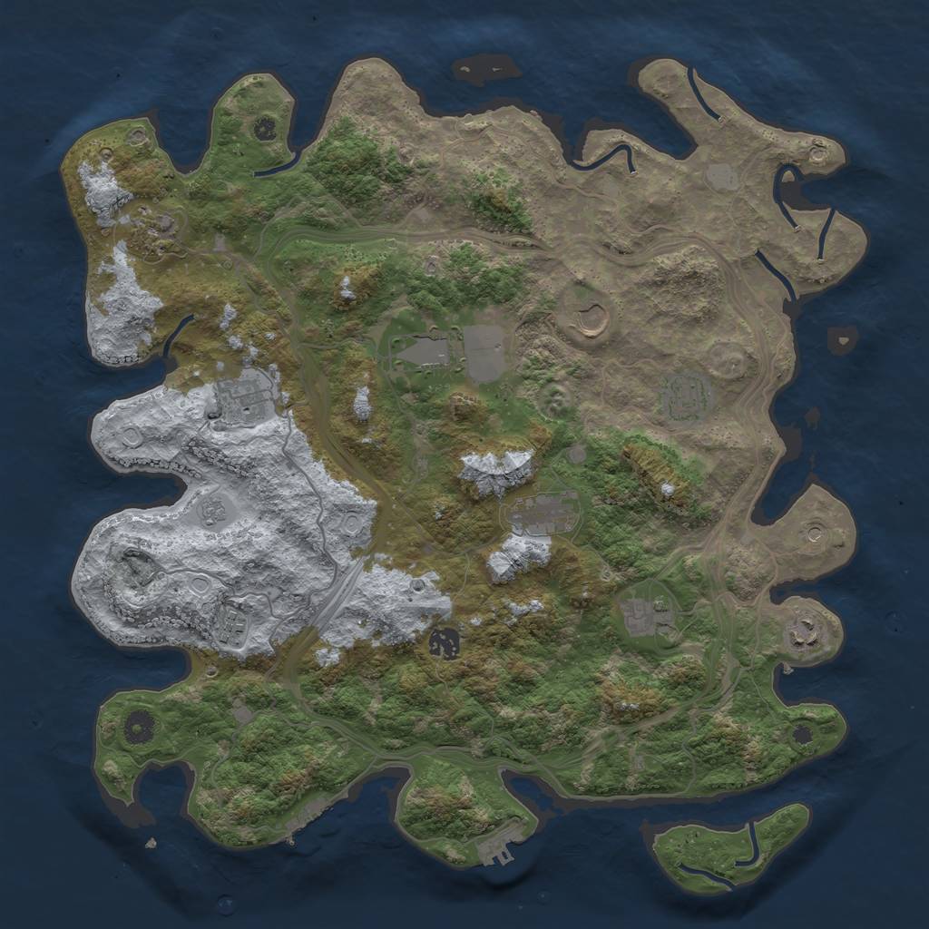 Rust Map: Procedural Map, Size: 4250, Seed: 332172371, 19 Monuments