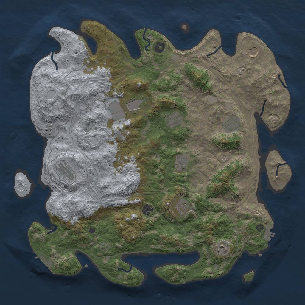 Rust Map: Procedural Map, Size: 4300, Seed: 6540, 19 Monuments