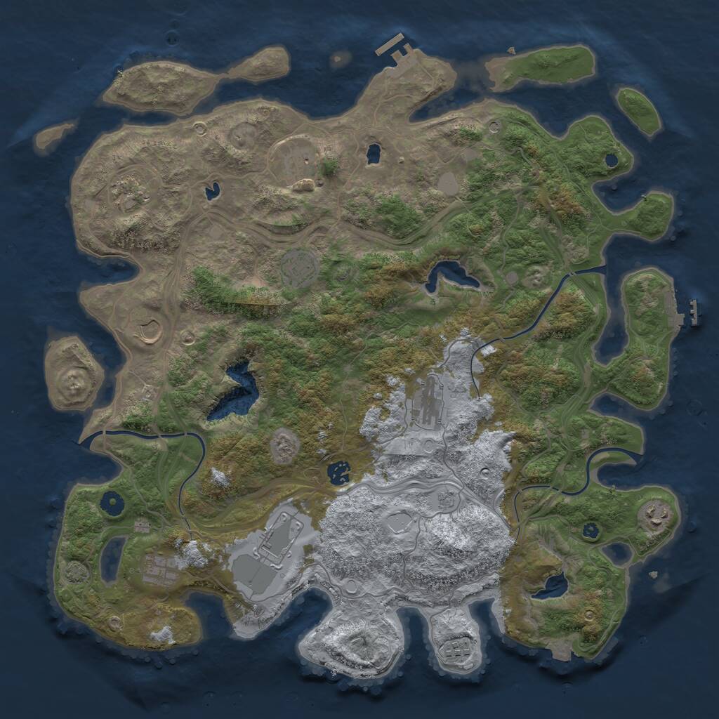 Rust Map: Procedural Map, Size: 4501, Seed: 227225294, 16 Monuments