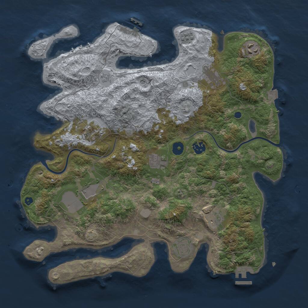Rust Map: Procedural Map, Size: 3750, Seed: 148299481, 15 Monuments