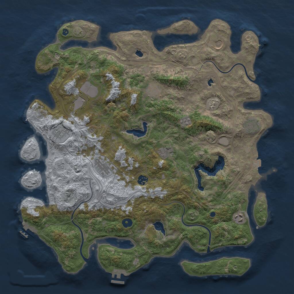 Rust Map: Procedural Map, Size: 4500, Seed: 470694245, 16 Monuments