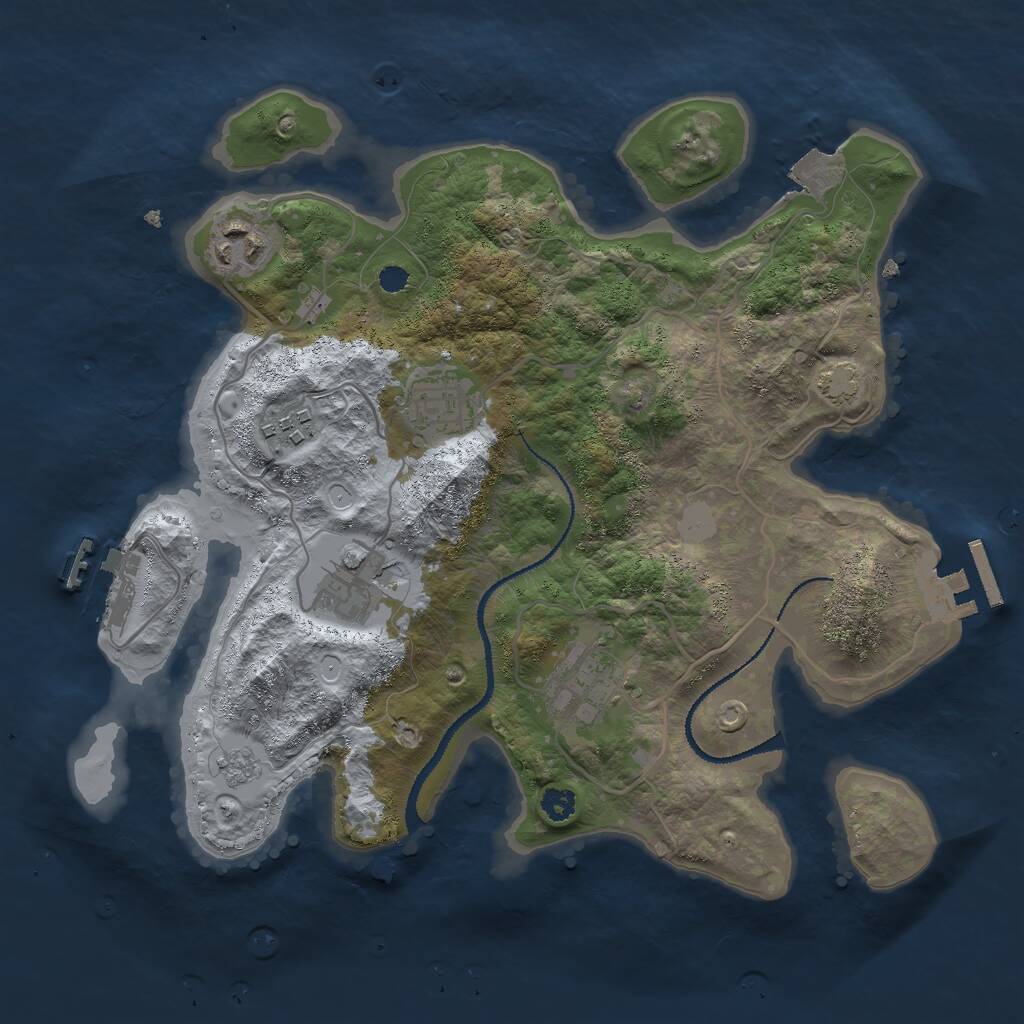 Rust Map: Procedural Map, Size: 3000, Seed: 1484929246, 10 Monuments