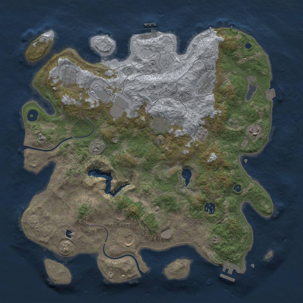 Rust Map: Procedural Map, Size: 4000, Seed: 644460190, 14 Monuments