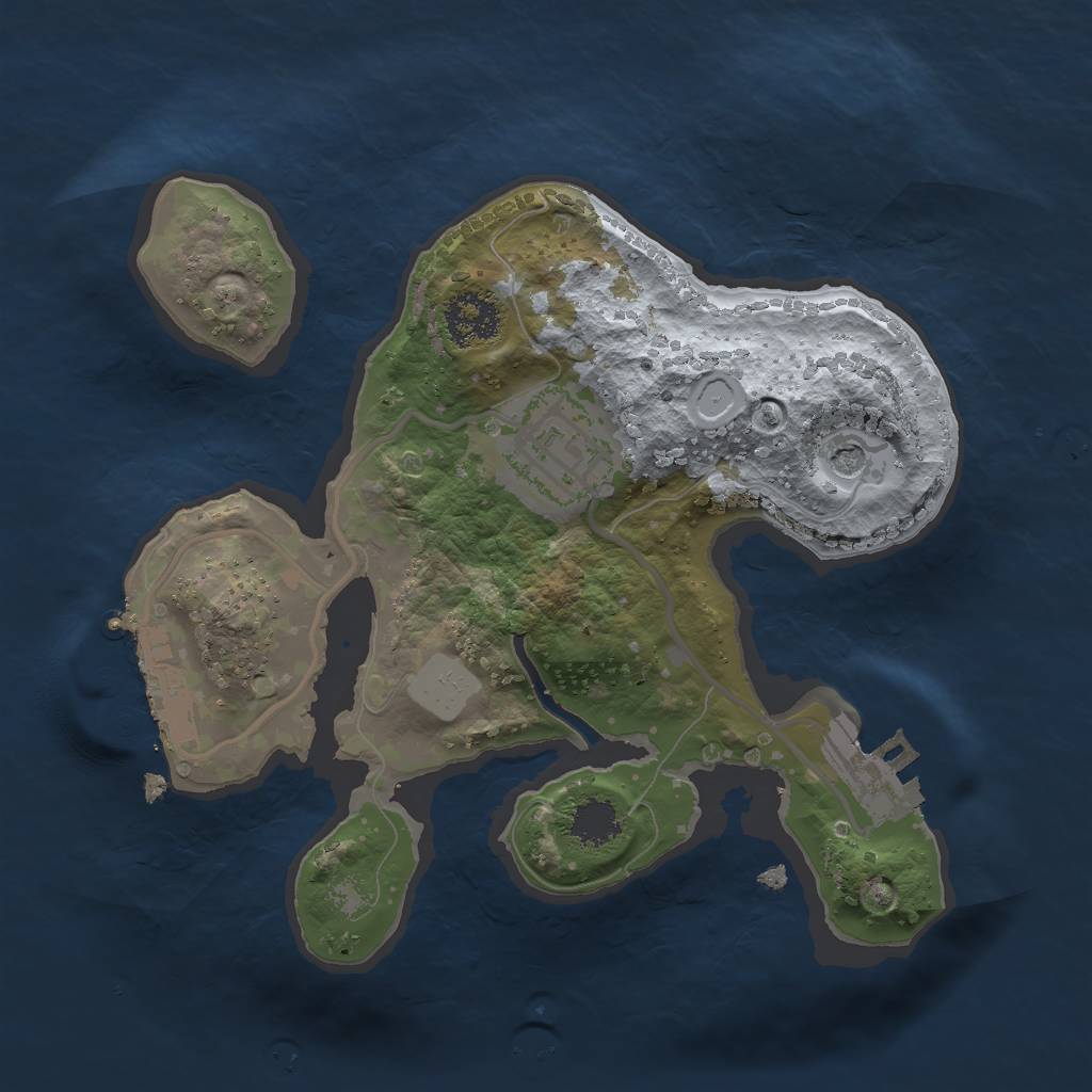 Rust Map: Procedural Map, Size: 2000, Seed: 1714245843, 9 Monuments