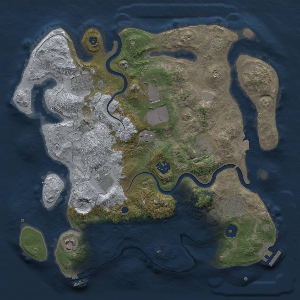 Rust Map: Procedural Map, Size: 3500, Seed: 57254, 14 Monuments