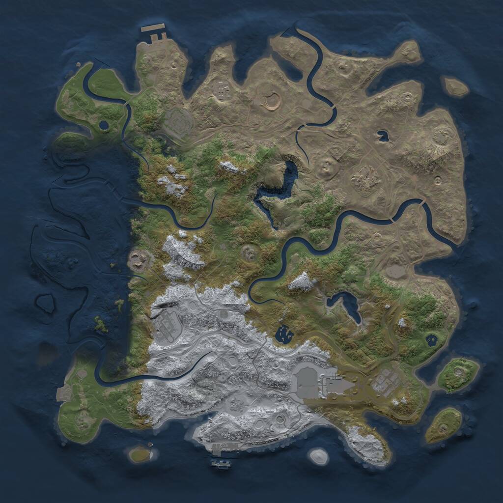 Rust Map: Procedural Map, Size: 4250, Seed: 2079403864, 15 Monuments
