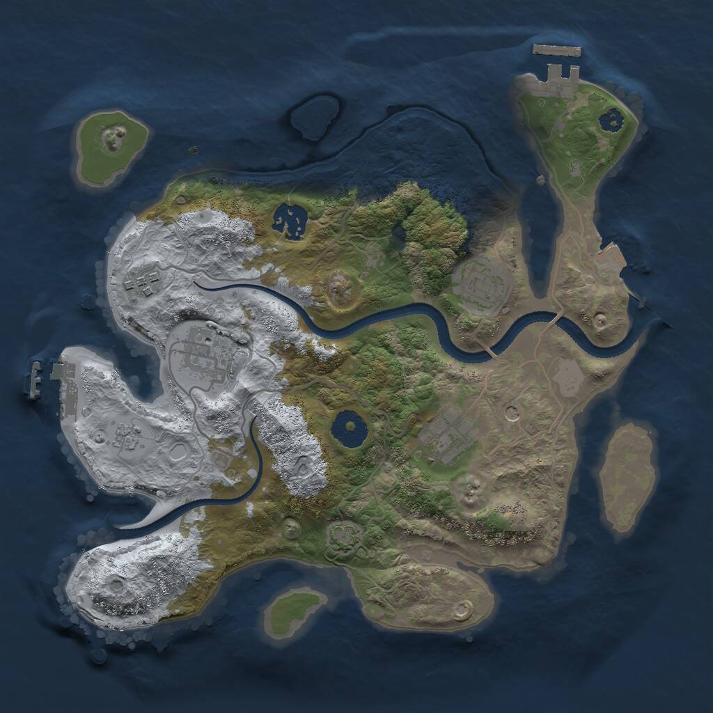 Rust Map: Procedural Map, Size: 3000, Seed: 322284288, 11 Monuments