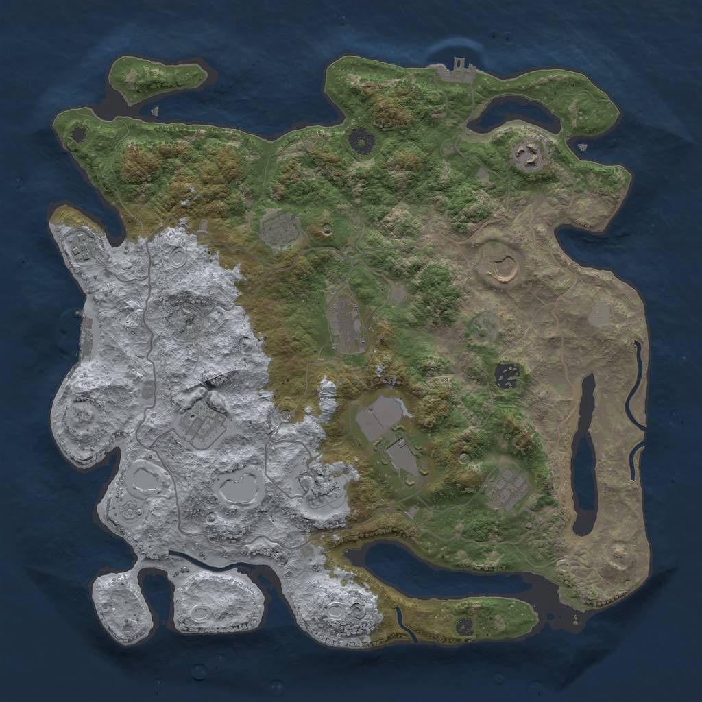 Rust Map: Procedural Map, Size: 4000, Seed: 492624878, 19 Monuments