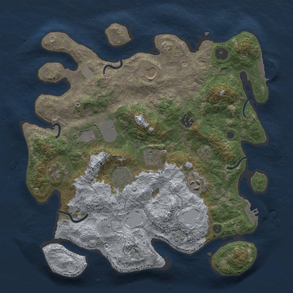 Rust Map: Procedural Map, Size: 3500, Seed: 31244131, 15 Monuments