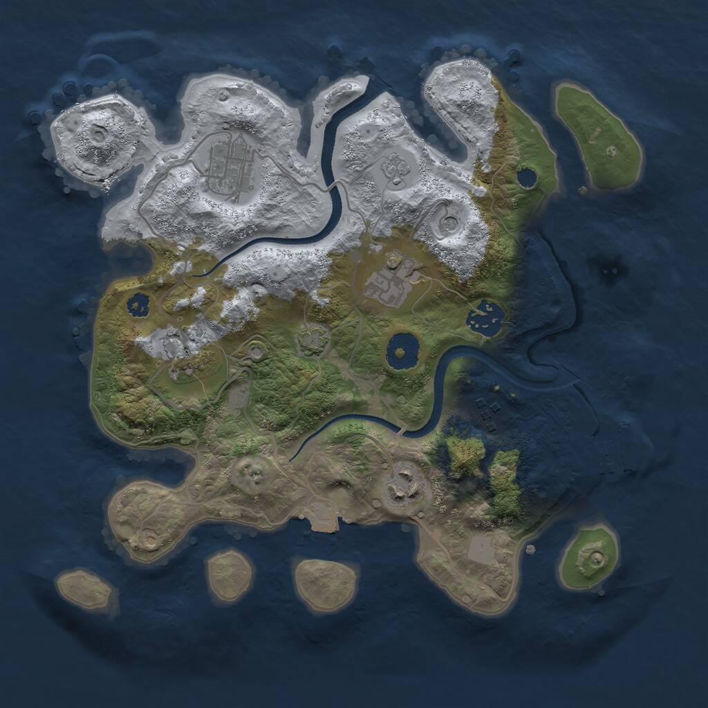 Rust Map: Procedural Map, Size: 3000, Seed: 403516673, 11 Monuments