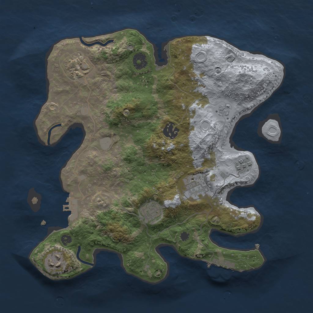 Rust Map: Procedural Map, Size: 3000, Seed: 260599863, 14 Monuments