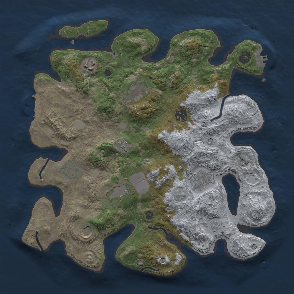 Rust Map: Procedural Map, Size: 3500, Seed: 1172954438, 15 Monuments