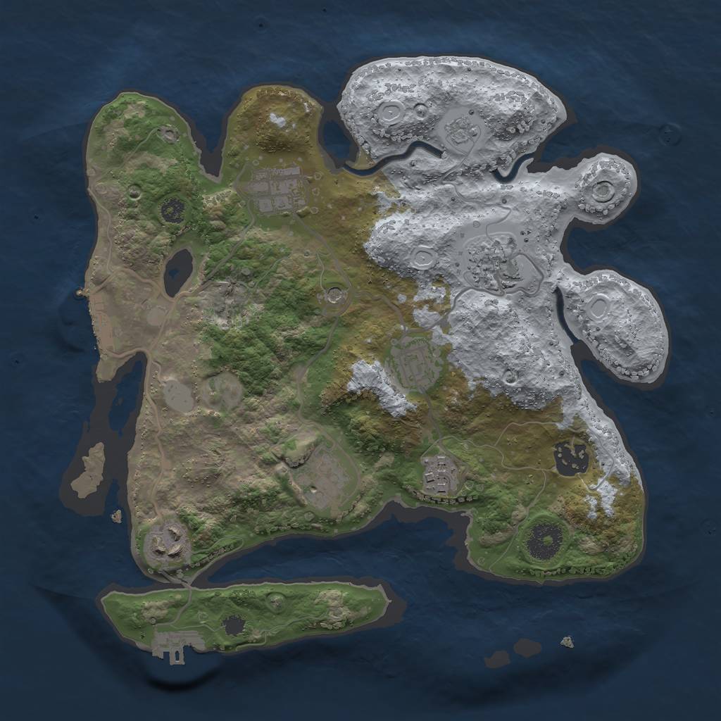 Rust Map: Procedural Map, Size: 3000, Seed: 647502997, 14 Monuments