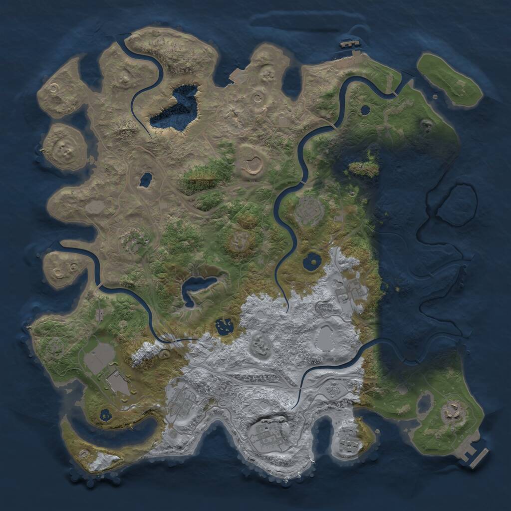 Rust Map: Procedural Map, Size: 4250, Seed: 186983809, 16 Monuments
