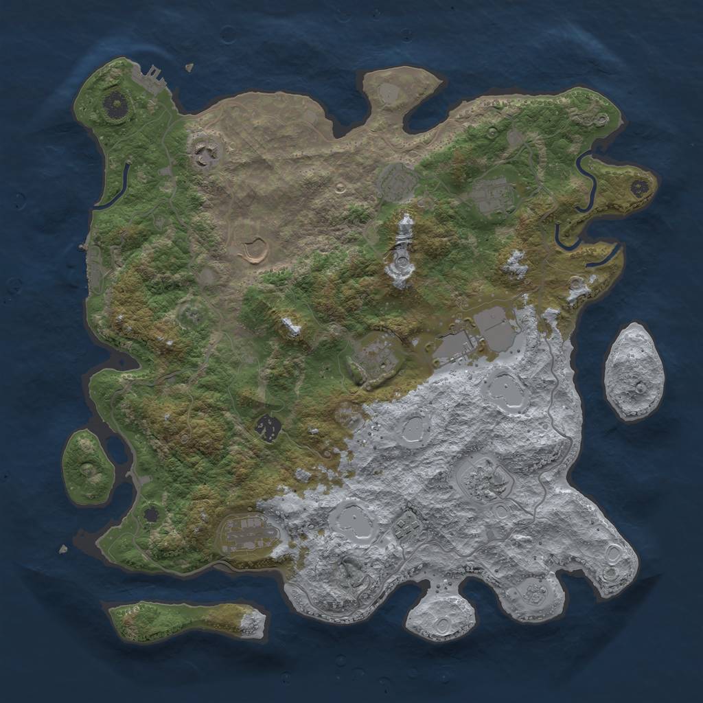 Rust Map: Procedural Map, Size: 4096, Seed: 1587852175, 19 Monuments
