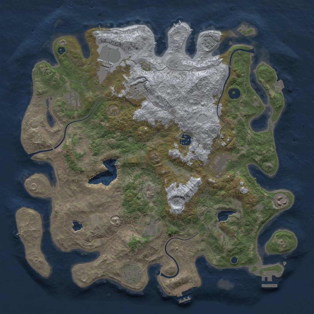 Rust Map: Procedural Map, Size: 4096, Seed: 459848, 15 Monuments