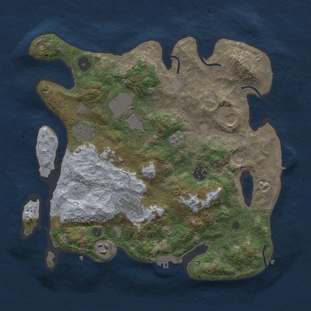 Rust Map: Procedural Map, Size: 3500, Seed: 90676434, 14 Monuments