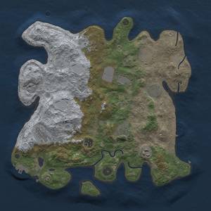 Thumbnail Rust Map: Procedural Map, Size: 3600, Seed: 415403465, 16 Monuments