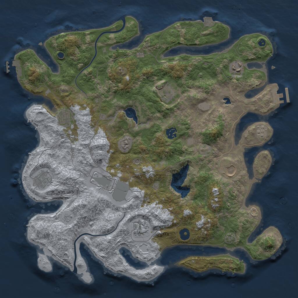 Rust Map: Procedural Map, Size: 4000, Seed: 486213, 15 Monuments