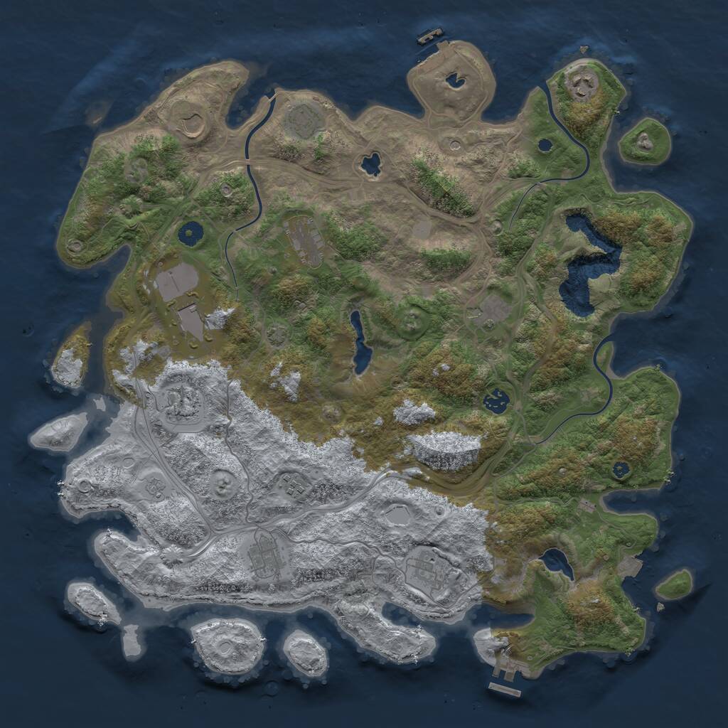 Rust Map: Procedural Map, Size: 4500, Seed: 301167328, 17 Monuments