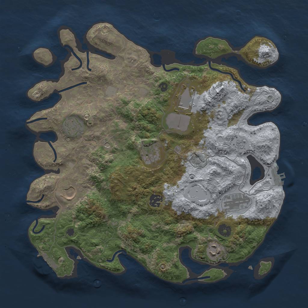 Rust Map: Procedural Map, Size: 3500, Seed: 1437789317, 14 Monuments