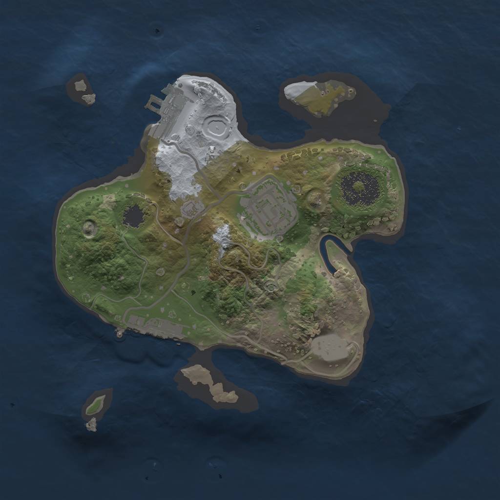 Rust Map: Procedural Map, Size: 2000, Seed: 3895743, 8 Monuments