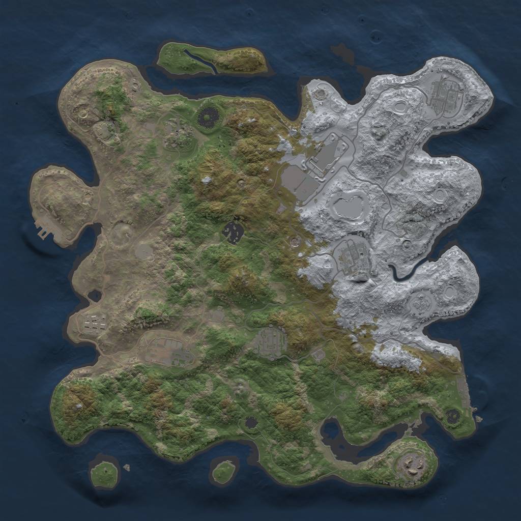 Rust Map: Procedural Map, Size: 3700, Seed: 1538445946, 17 Monuments