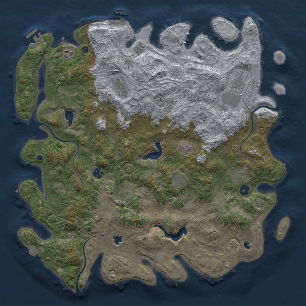 Rust Map: Procedural Map, Size: 4500, Seed: 361772813, 15 Monuments