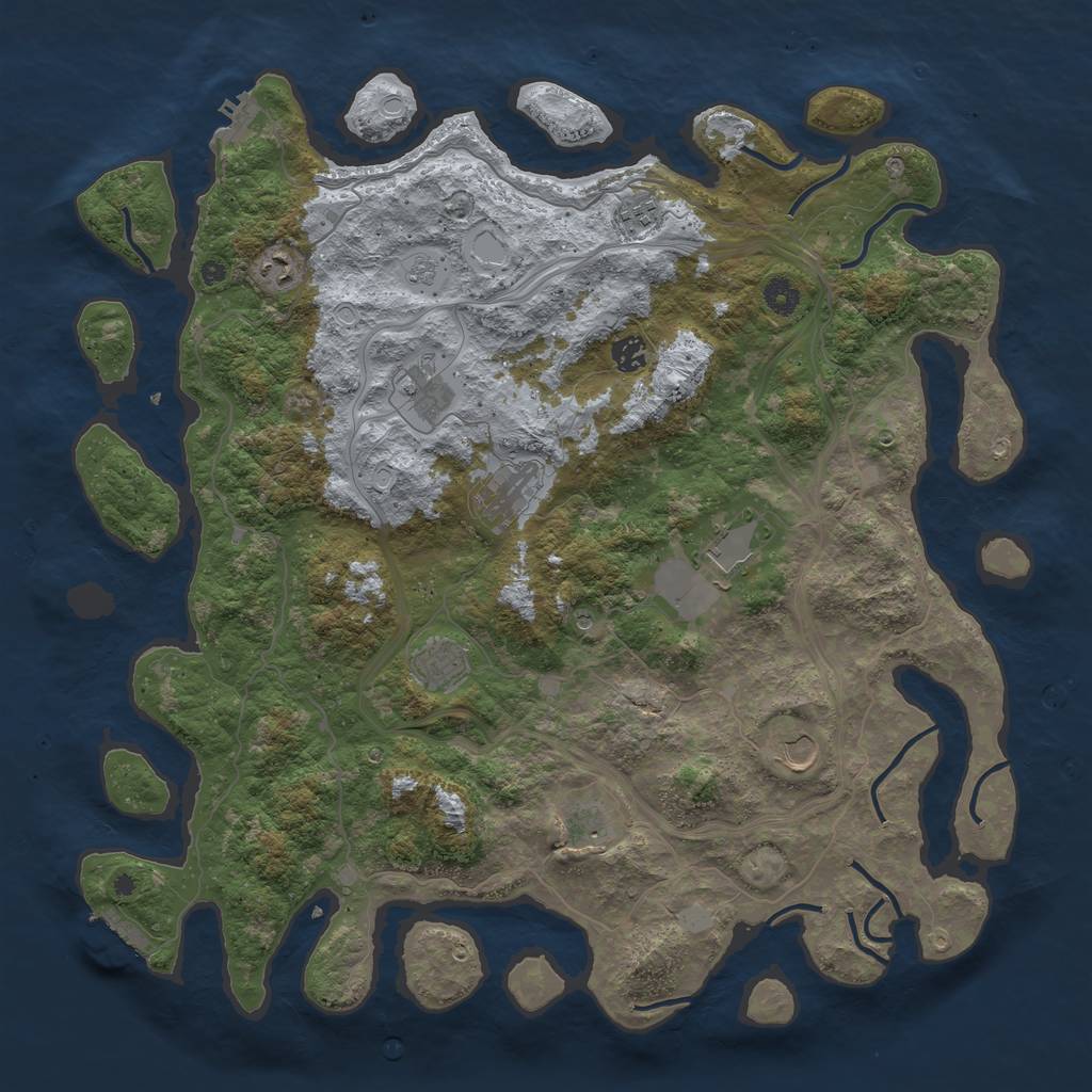 Rust Map: Procedural Map, Size: 4500, Seed: 1823954062, 18 Monuments