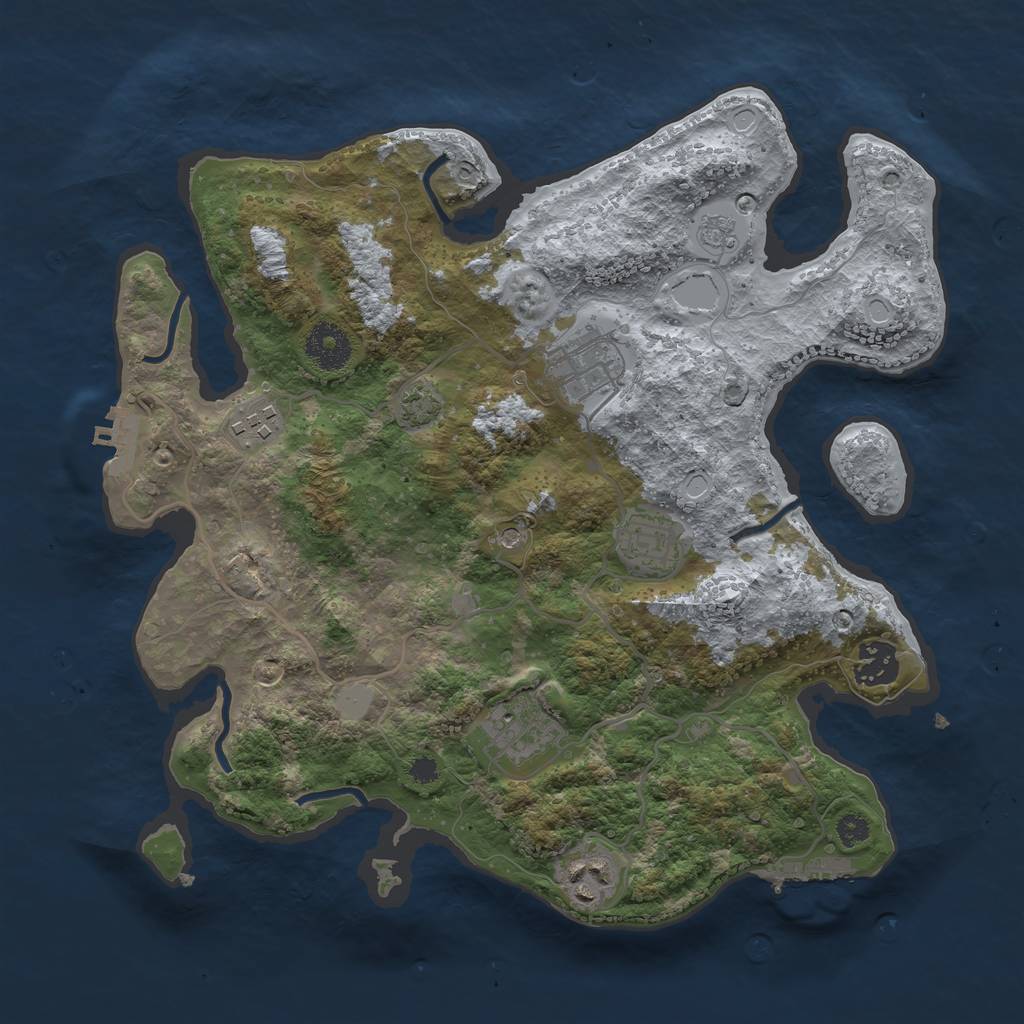 Rust Map: Procedural Map, Size: 3300, Seed: 1772426088, 14 Monuments