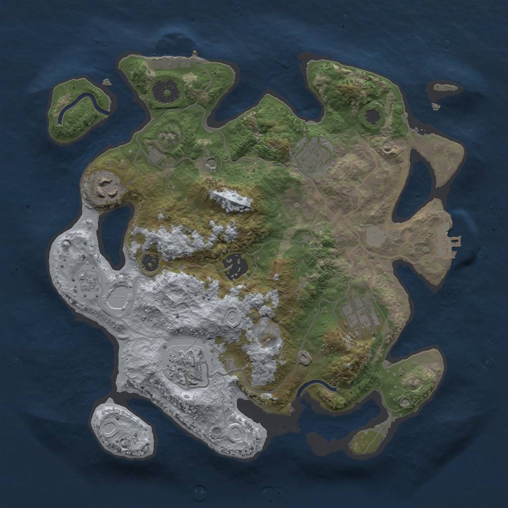 Rust Map: Procedural Map, Size: 3000, Seed: 1698483460, 12 Monuments