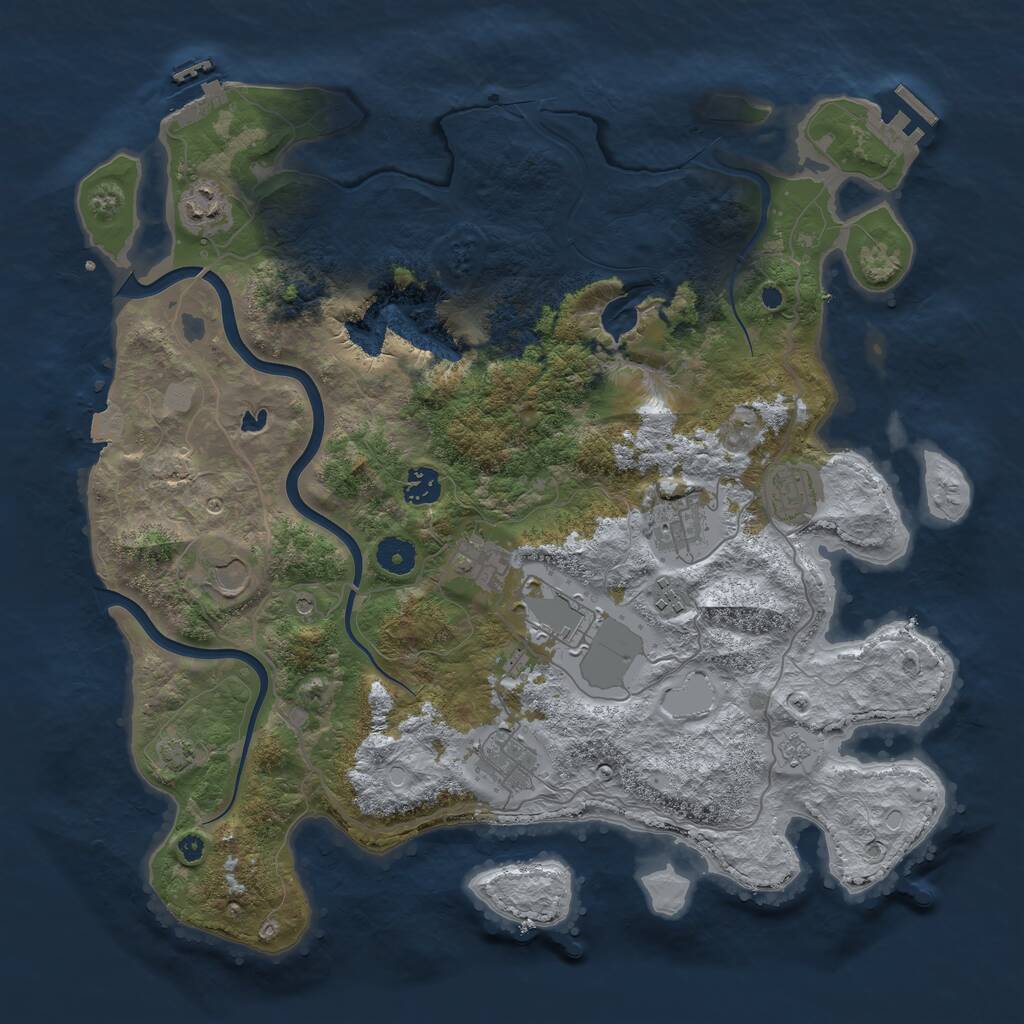 Rust Map: Procedural Map, Size: 4000, Seed: 389415998, 15 Monuments