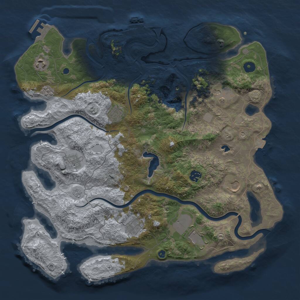 Rust Map: Procedural Map, Size: 4000, Seed: 15426868, 15 Monuments
