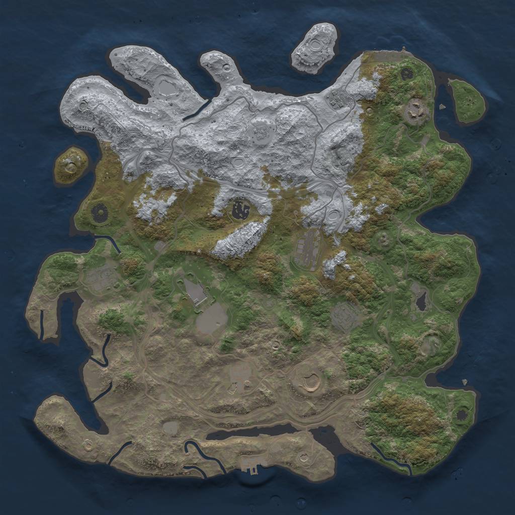 Rust Map: Procedural Map, Size: 4250, Seed: 258899, 18 Monuments