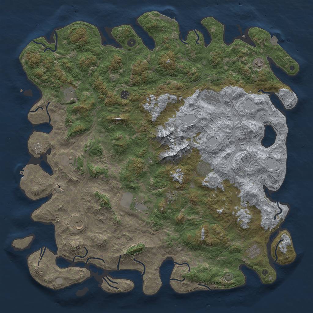 Rust Map: Procedural Map, Size: 5400, Seed: 1337, 19 Monuments