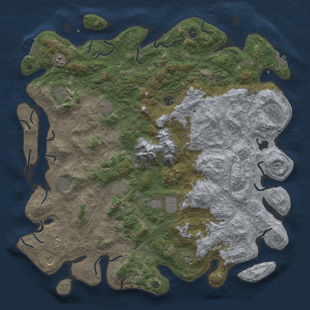 Rust Map: Procedural Map, Size: 5000, Seed: 1887, 20 Monuments