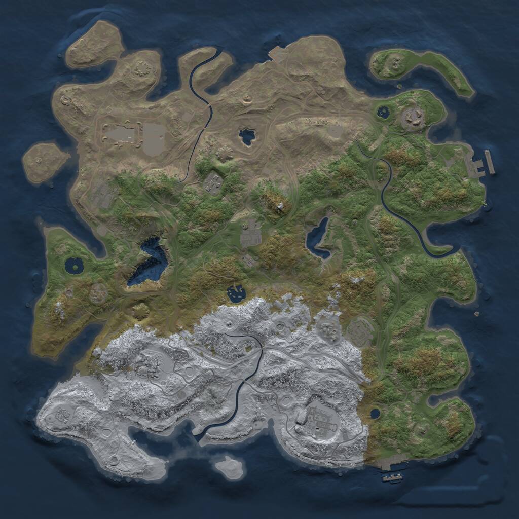Rust Map: Procedural Map, Size: 4250, Seed: 1336633674, 15 Monuments
