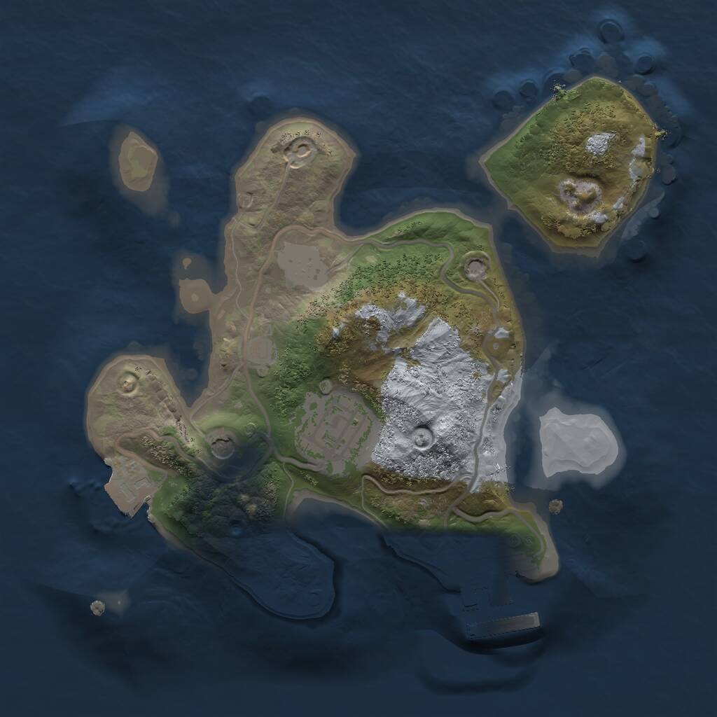 Rust Map: Procedural Map, Size: 2000, Seed: 23545675, 4 Monuments