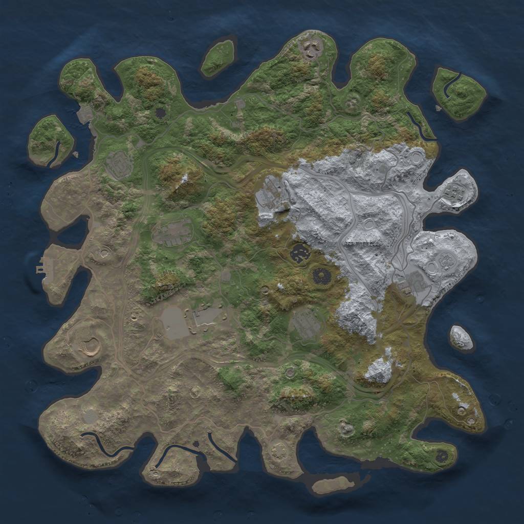 Rust Map: Procedural Map, Size: 4250, Seed: 6683, 17 Monuments