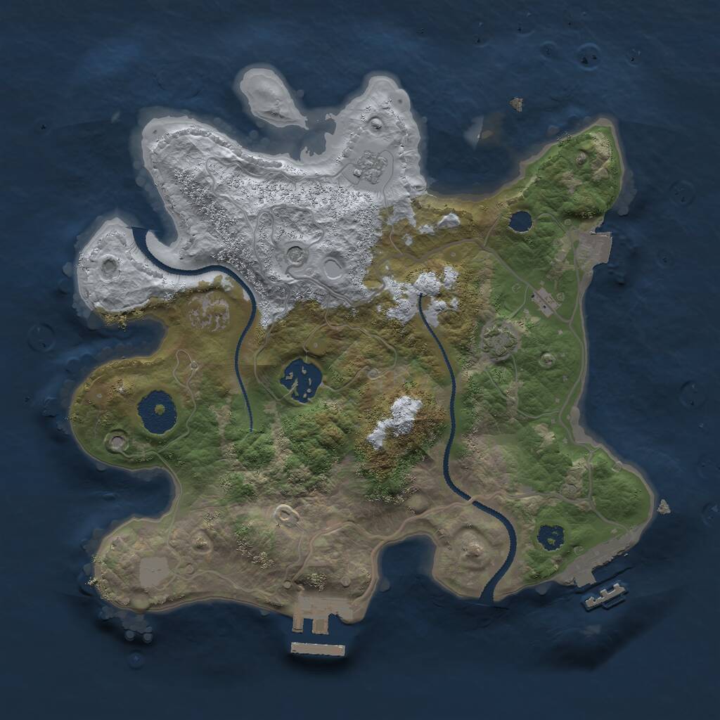 Rust Map: Procedural Map, Size: 2700, Seed: 648252, 7 Monuments