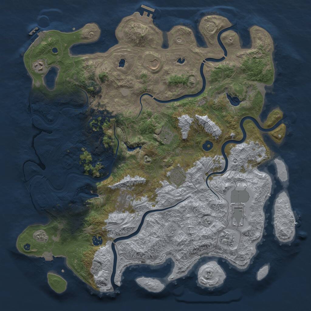 Rust Map: Procedural Map, Size: 4500, Seed: 252026488, 15 Monuments
