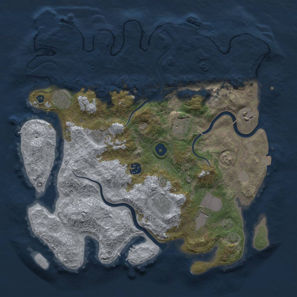Rust Map: Procedural Map, Size: 3800, Seed: 11863, 14 Monuments