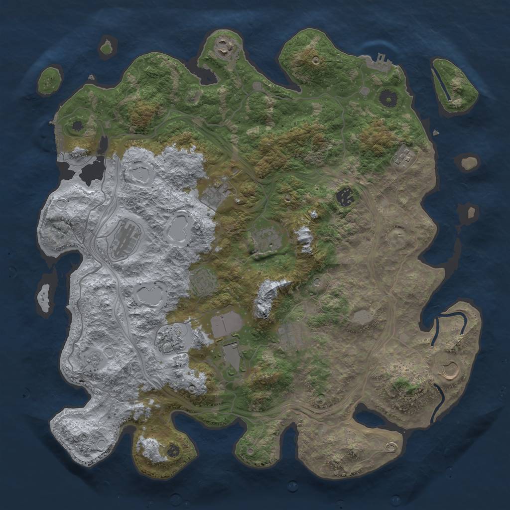 Rust Map: Procedural Map, Size: 4250, Seed: 12127, 20 Monuments