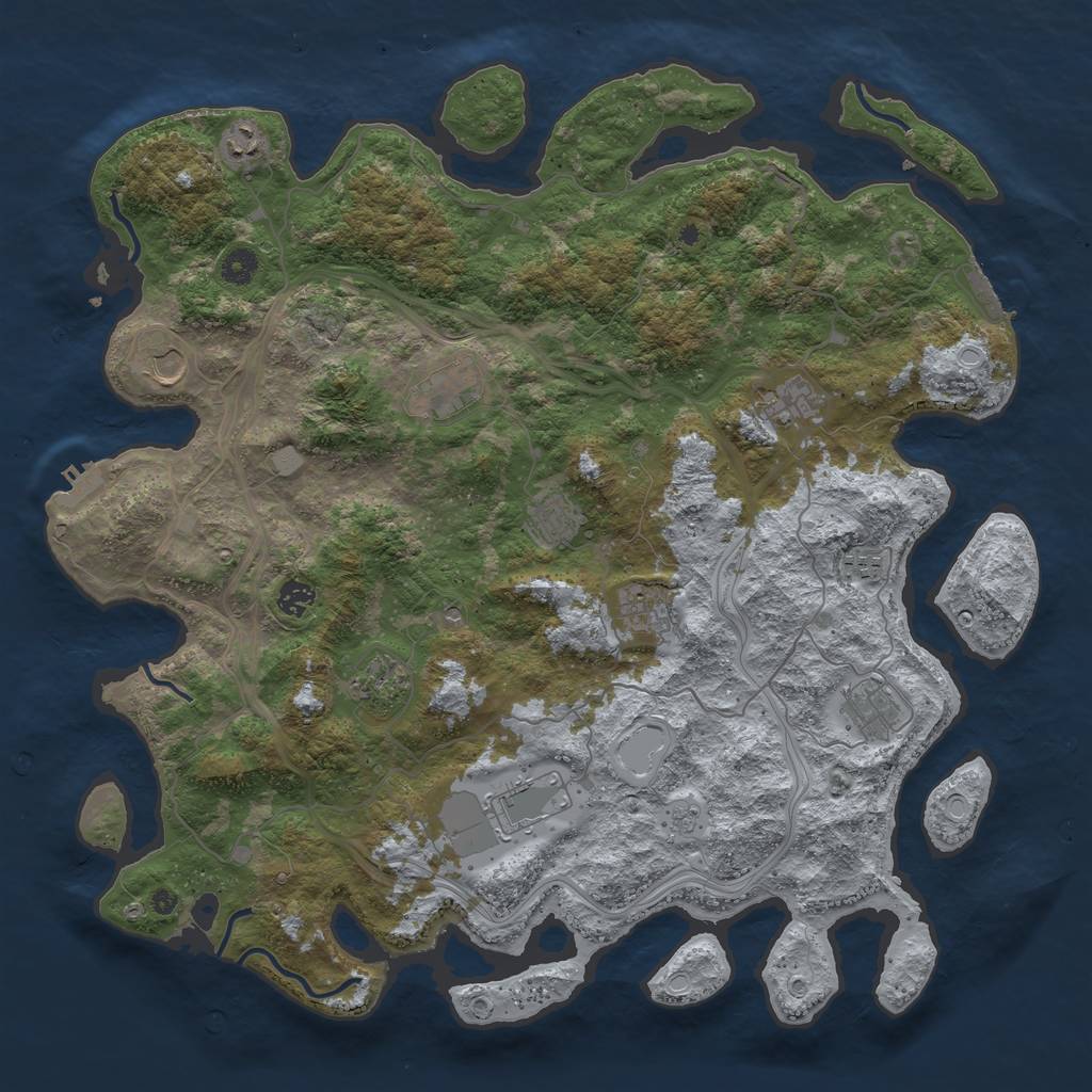 Rust Map: Procedural Map, Size: 4500, Seed: 1498343937, 20 Monuments