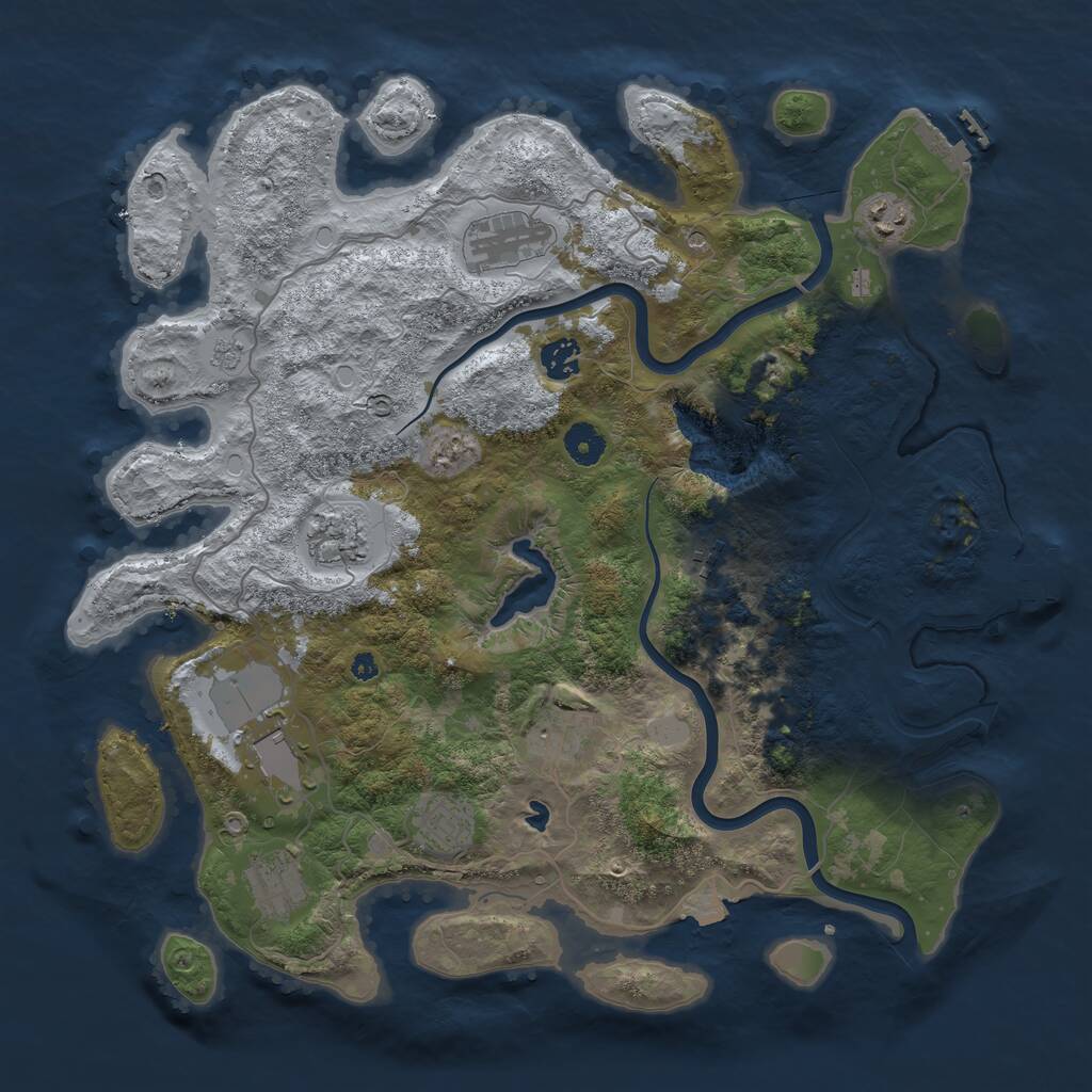 Rust Map: Procedural Map, Size: 4000, Seed: 678246703, 15 Monuments