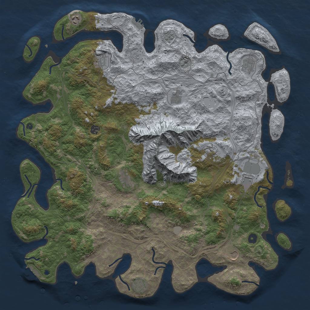 Rust Map: Procedural Map, Size: 5018, Seed: 10501, 20 Monuments