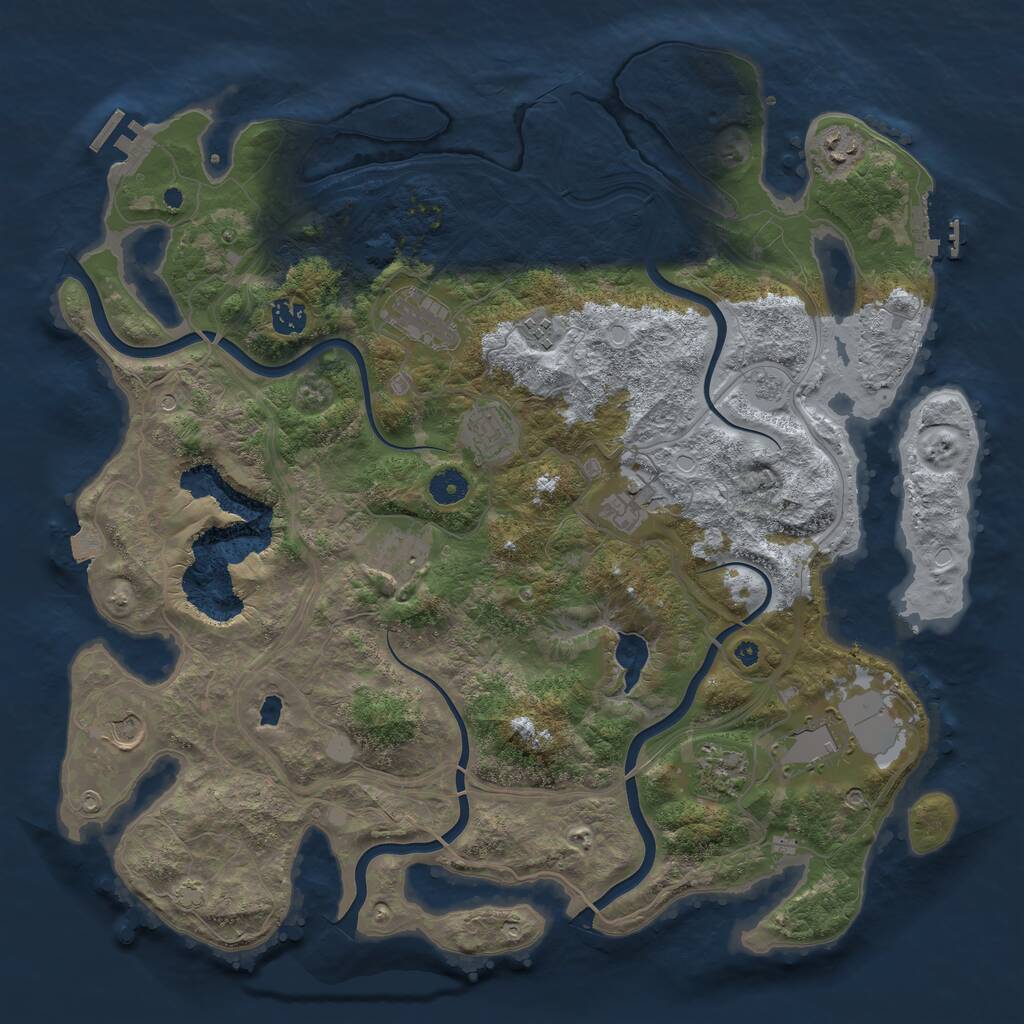 Rust Map: Procedural Map, Size: 4250, Seed: 132106689, 16 Monuments