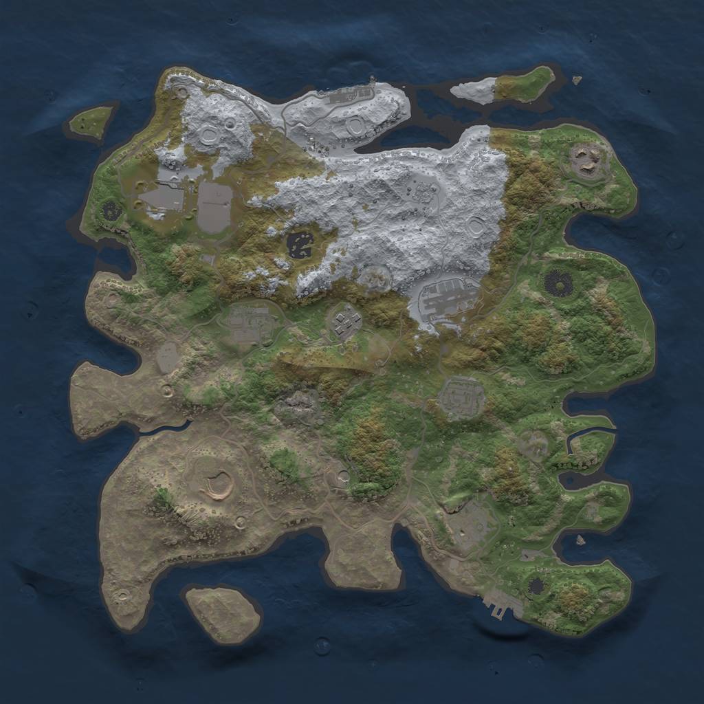 Rust Map: Procedural Map, Size: 3700, Seed: 267284, 18 Monuments