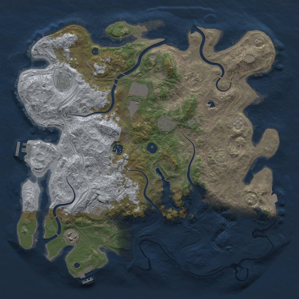 Rust Map: Procedural Map, Size: 4250, Seed: 1498236102, 14 Monuments